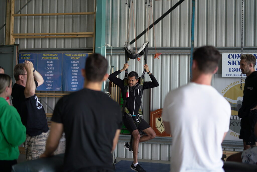Students learning to skydive